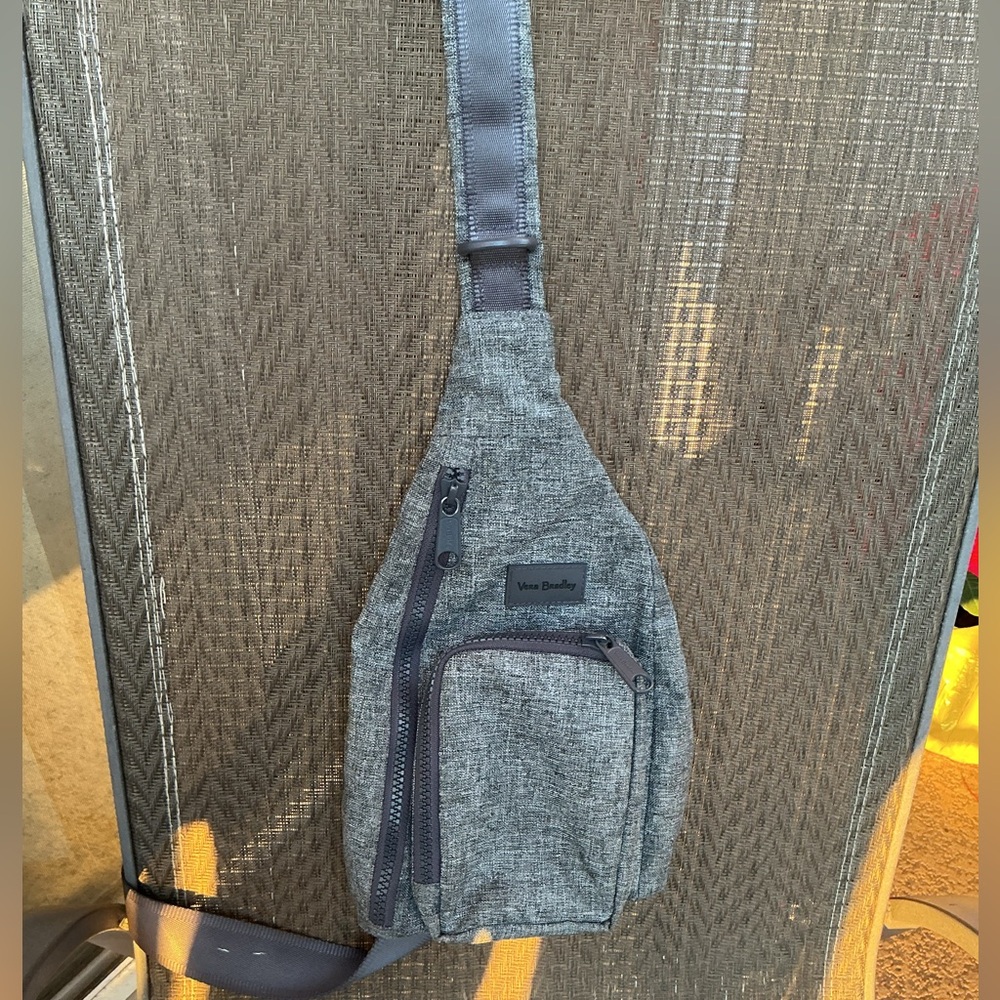 Vera Bradley Heather Gray Lighten Up Mini Sling Bag